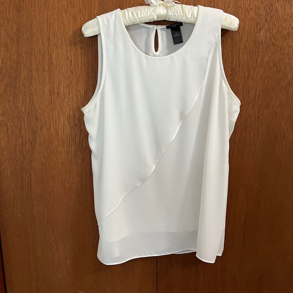 Ann Taylor White Sleeveless Blouse